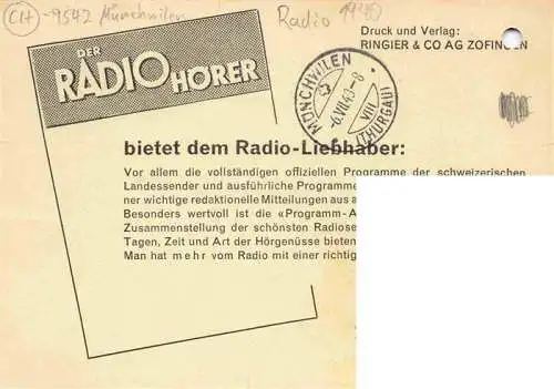 AK / Ansichtskarte  ZOFINGEN_AG Programmzeitung Der Radio Hoerer