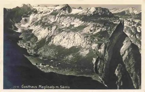 AK / Ansichtskarte  Saentis_2504m_AR Gasthaus Meglisalp Panorama