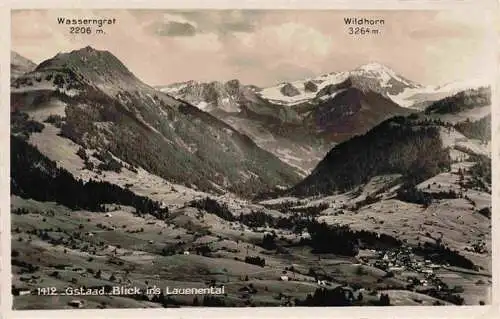 AK / Ansichtskarte  Gstaad_Saanen_BE Panorama mit Wasserngrat Wildhorn