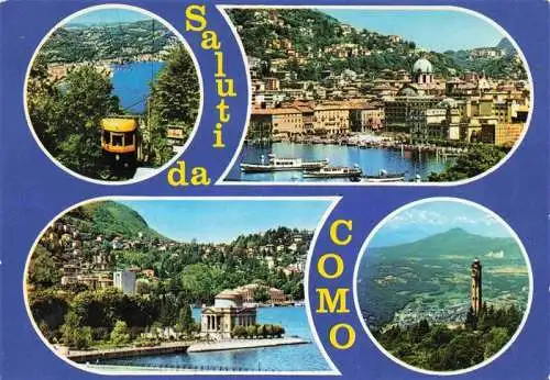 AK / Ansichtskarte 73985092 COMO__Lago_di_Como_Lombardia_IT Panorama Hafen Bergbahn