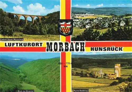 AK / Ansichtskarte 73985096 Morbach__Hunsrueck Panorama Viadukt Hoxel Blich ins Dhrontal Ruine Baldenau