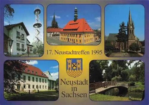 AK / Ansichtskarte  Neustadt_Sachsen 17. Neustadttreffen Historische Gaststaette Goetzingerhoehe Aussichtsturm Rathaus Kirche Schuetzenhaus Stadtpark