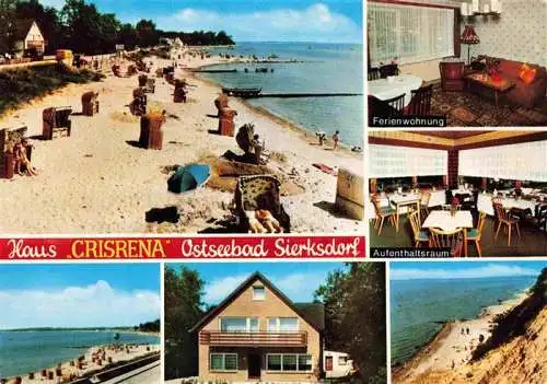 AK / Ansichtskarte 73985153 Sierksdorf_Ostseebad Haus Crisrena Ferienwohnung Aufenthaltsraum Steilkueste Strand