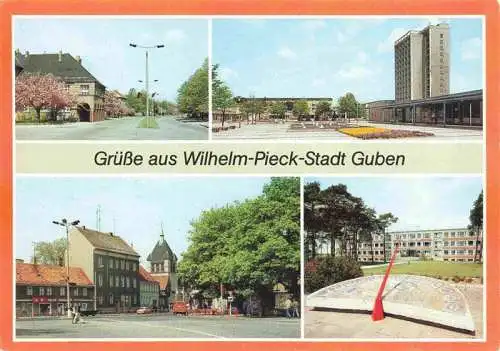 AK / Ansichtskarte 73985181 Guben Teilansichten Wilhelm-Pieck-Stadt Karl-Marx-Strasse Hochhaus Copernicus-Oberschule
