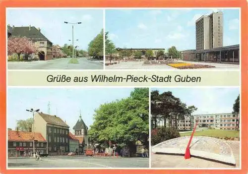 AK / Ansichtskarte  Guben Teilansichten Wilhelm-Pieck-Stadt Karl-Marx-Strasse Hochhaus Copernicus-Oberschule