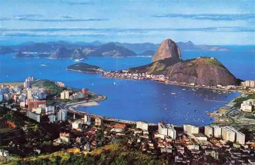 AK / Ansichtskarte  RIO_DE_JANEIRO_Brazil Guanabara Bay Urca and Sugar Loaf aerial view