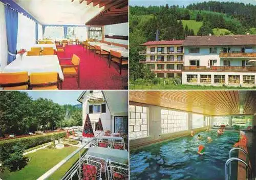 AK / Ansichtskarte 73985326 Schoenmuenzach_Baiersbronn Hotel Pension Klumpp Gastraum Hallenbad Park