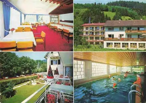 AK / Ansichtskarte  Schoenmuenzach_Baiersbronn Hotel Pension Klumpp Gastraum Hallenbad Park