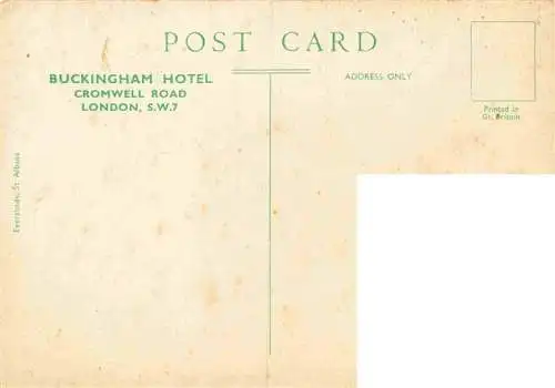 AK / Ansichtskarte  LONDON__UK Buckingham Hotel Cromwell Road