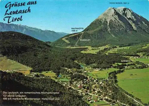 AK / Ansichtskarte  Weidach_Leutasch_Tirol_AT Fliegeraufnahme mit Rauthhuette und Hohe Munde