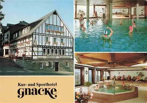 AK / Ansichtskarte 73985357 Nordenau_Schmallenberg Kur und Sporthotel Knacke Hallenbad Whirlpool