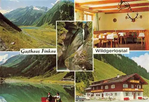 AK / Ansichtskarte  Gerlos_Zillertal_AT Gasthaus Finkau Panorama Wildgerlostal Schlucht Wasserfall Bergsee