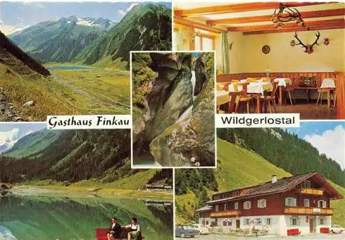 AK / Ansichtskarte  Gerlos_Zillertal_AT Gasthaus Finkau Panorama Wildgerlostal Schlucht Wasserfall Bergsee