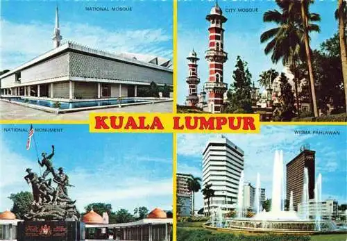 AK / Ansichtskarte  Kuala_Lumpur_Malaysia National Mosque City Mosque National Monument Wisma Pahlawan