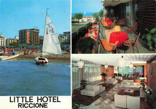AK / Ansichtskarte 73985448 RICCIONE_RIMINI_IT Strand Segelboot Little Hotel