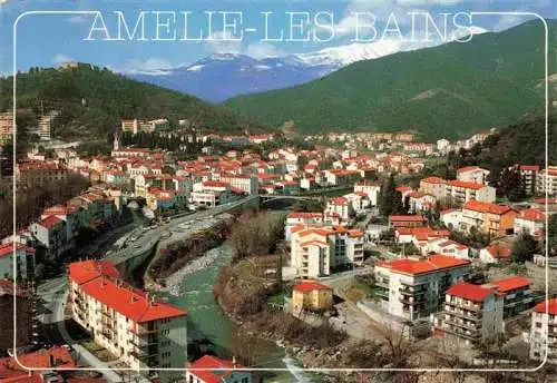 AK / Ansichtskarte  Amelie-les-Bains-Palalda_66 Vue générale aérienne au fond le Canigou La Perle des Pyrénées