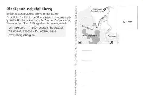 AK / Ansichtskarte  Luebben_Spreewald Gasthaus Lehnigksberg Ausflugslokal an der Spree