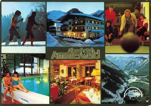AK / Ansichtskarte 73985522 Ammerwald Alpenhotel Ammerwald Langlauf Hallenbad Gastraum Kegelbahn