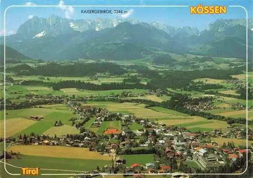 AK / Ansichtskarte 73985533 Koessen_Tirol_AT Fliegeraufnahme mit Kaisergebirge