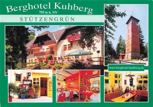 AK / Ansichtskarte 73985545 Stuetzengruen Berghotel Kuhberg Gastraeume Aussichtsturm