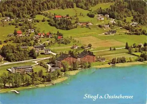 AK / Ansichtskarte 73985546 Stiegl_Ossiach_Kaernten_AT Appartementhaeuser Haensel und Gretel mit Ossiachersee 