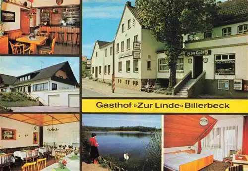 AK / Ansichtskarte 73985560 Horn-Bad_Meinberg Gasthof Zur Linde Billerbeck Gastraeume Bar Zimmer Seepartie