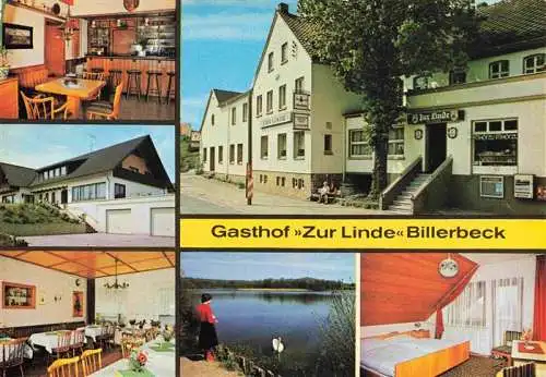 AK / Ansichtskarte  Horn-Bad_Meinberg Gasthof Zur Linde Billerbeck Gastraeume Bar Zimmer Seepartie