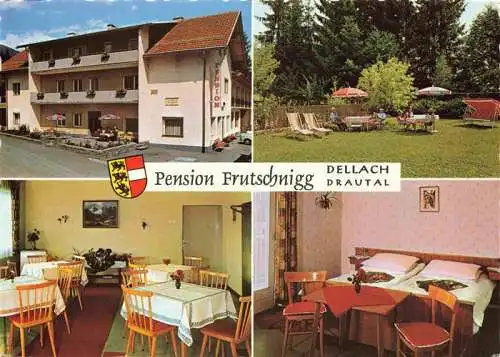 AK / Ansichtskarte 73985568 Dellach_Drautal_Kaernten_AT Pension Frutschnigg Gaststube Zimmer Garten