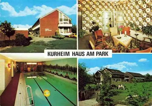 AK / Ansichtskarte 73985570 Westernkotten_Bad Kurheim Haus am Park Gaststube Hallenbad Park