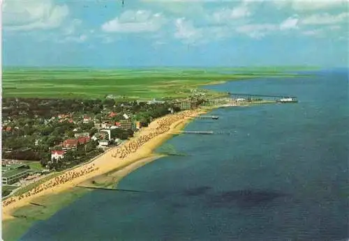 AK / Ansichtskarte  WYK__FoeHR_Nordfriesland Oststrand mit Faehranleger Fliegeraufnahme