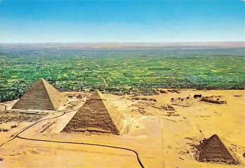 AK / Ansichtskarte  Gizeh_Giza_Egypt Fliegeraufnahme der Pyramiden