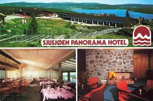 AK / Ansichtskarte 73985591 Sjusjoen Panorama Hotel Gastraum Kaminzimmer