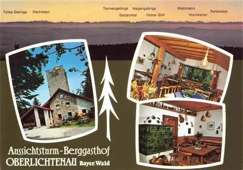 AK / Ansichtskarte 73985663 Hauzenberg_Niederbayern Aussichtsturm-Berggasthof Oberlichtenau Gastraum