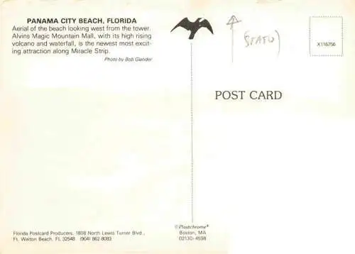 AK / Ansichtskarte  Panama_City_Beach_Florida_USA Aerial view of the beach looking west from the tower Alvins Magic Mountain Mall