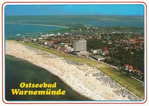 AK / Ansichtskarte 73985708 Warnemuende_Ostseebad Kuestenpanorama Strand Hotels