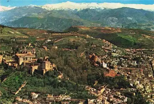 AK / Ansichtskarte  GRANADA_Andalucia_ES Vista aérea de la Alhambra y Sierra Nevada vista aérea