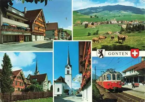 AK / Ansichtskarte  Gonten_IR Teilansichten Kirche Bahnhof Landschaftspanorama