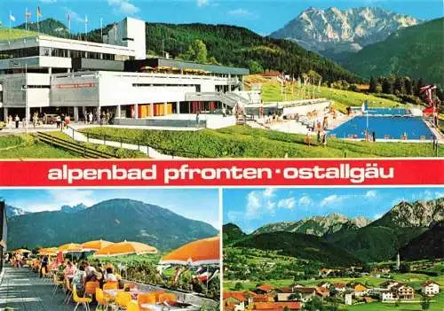AK / Ansichtskarte 73985730 Pfronten_Bayern Alpenbad Restaurant Terrasse Alpenpanorama