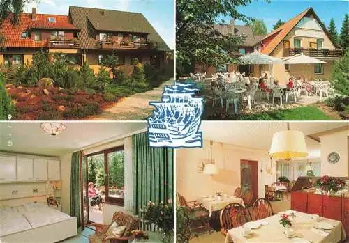 AK / Ansichtskarte  Bad_Bevensen Hotel Pension Café Zum Hanseaten Fremdenzimmer Gastraum Terrasse