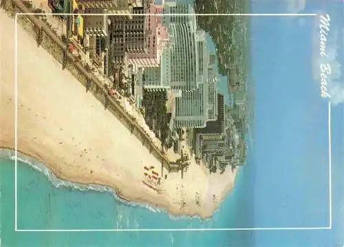AK / Ansichtskarte 73985755 Miami_Beach Aerial view showing the boardwalk along the Atlantic Ocean