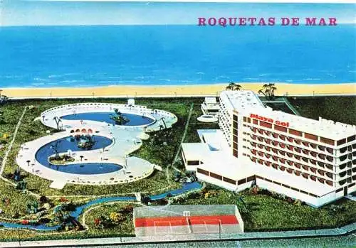 AK / Ansichtskarte 73985760 Roquetas_de_Mar_ES Hotel Playa Sol Swimming Pool Tennis vista aérea