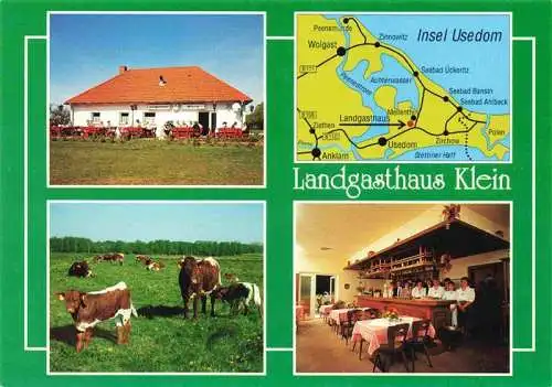 AK / Ansichtskarte 73985778 Mellenthin Landgasthaus Klein Restaurant Landwirtschaft Landkarte Insel Usedom