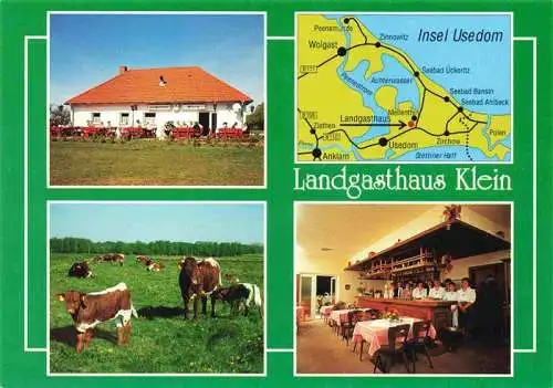 AK / Ansichtskarte  Mellenthin Landgasthaus Klein Restaurant Landwirtschaft Landkarte Insel Usedom