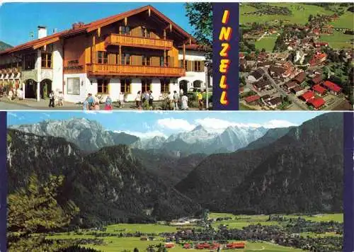 AK / Ansichtskarte  Inzell mit seinem Gebirgspanorama Ortszentrum Hotel Luftaufnahme