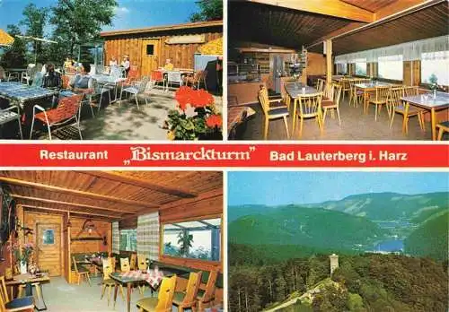 AK / Ansichtskarte 73985811 Bad_Lauterberg Restaurant Bismarckturm Terrasse Fliegeraufnahme