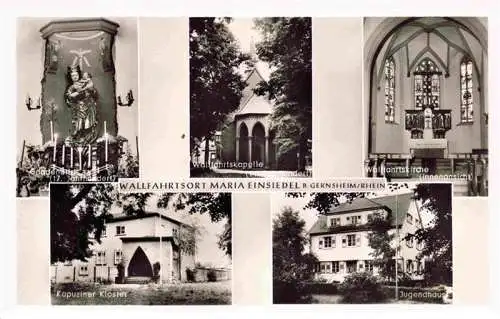 AK / Ansichtskarte 73985820 Gernsheim_Hessen Wallfahrtsort Maria Einsiedel Wallfahrtskapelle Gnadenbild Altar Kapuziner Kloster Jugendhaus