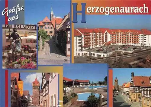 AK / Ansichtskarte 73985831 Herzogenaurach_Bayern Motive Altstadt Brunnen Fachwerkhaeuser Wohnpark