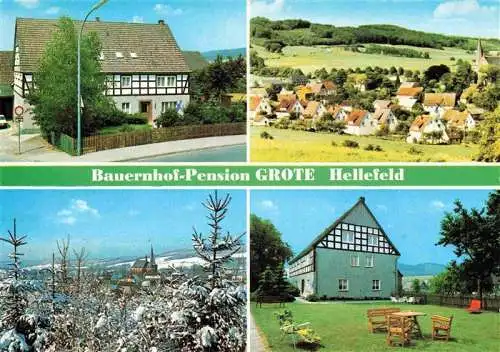 AK / Ansichtskarte  Hellefeld Bauernhof Pension Grote Garten im Sommer und im Winter