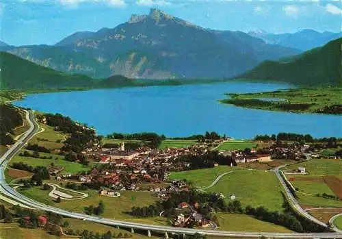 AK / Ansichtskarte  Mondsee_Salzkammergut_AT Panorama Ferien- und Badeort Die Perle des Salzkammergutes Autobahn Salzburg - Wien