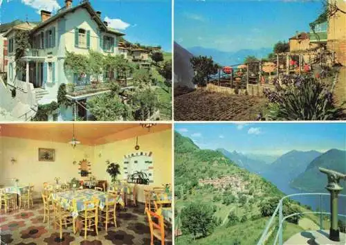 AK / Ansichtskarte  Bre__Lugano_TI Albergo Ristorante Posta Fernsicht Alpenpanorama